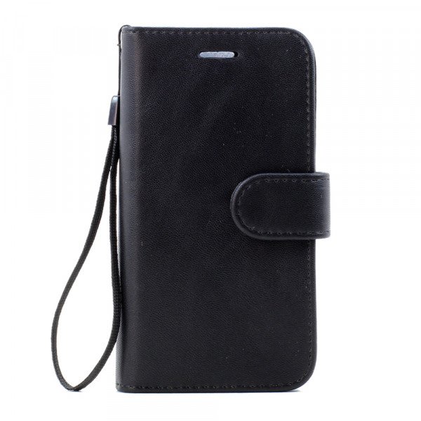 Wholesale Galaxy Note FE / Note Fan Edition / Note 7 Folio Flip Leather Wallet Case with Strap (Black)